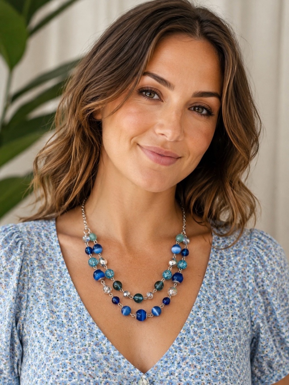 Blue beads necklace